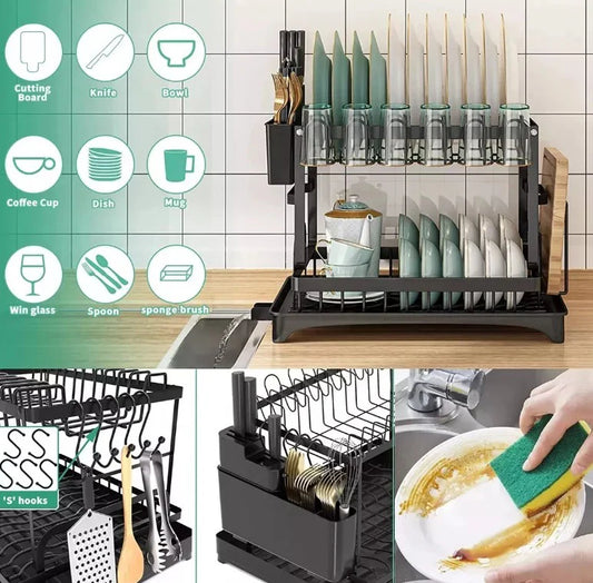 Escurridor De Platos 2 Niveles Multifuncional Organizador