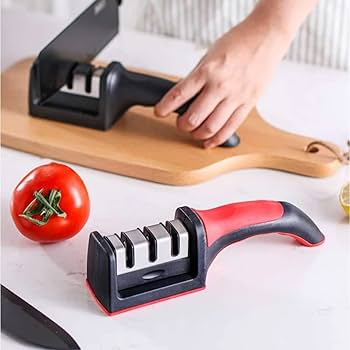 afilador de cuchillos tijeras navajas acero inoxidable ergonomico