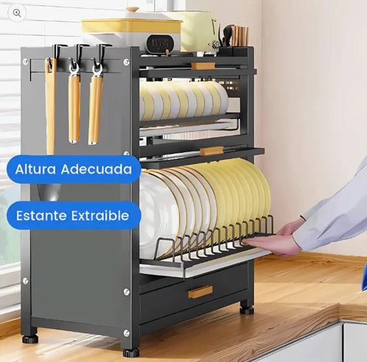 Escurridor Organizador Gabinete Cocina Color Negro