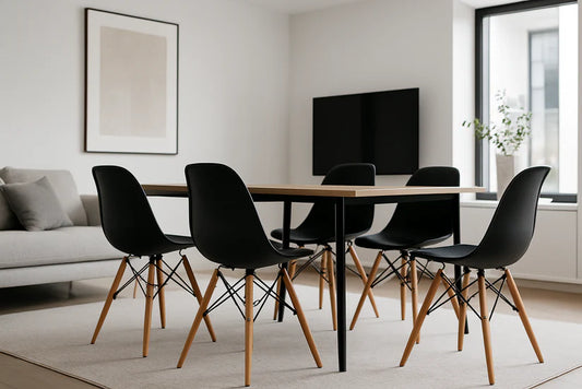Kit de Sillas x 5 unidades tipo Eames para comedor, oficina hogar