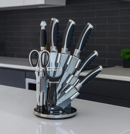 Set De Cuchillos Winsor 9 Pcs Color Plateado/Negro