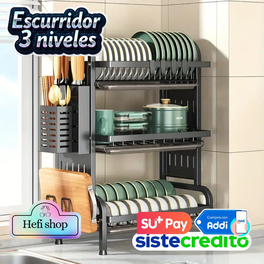 ✨ESCURRIDOR 3 NIVELES INOXIDABLE✨