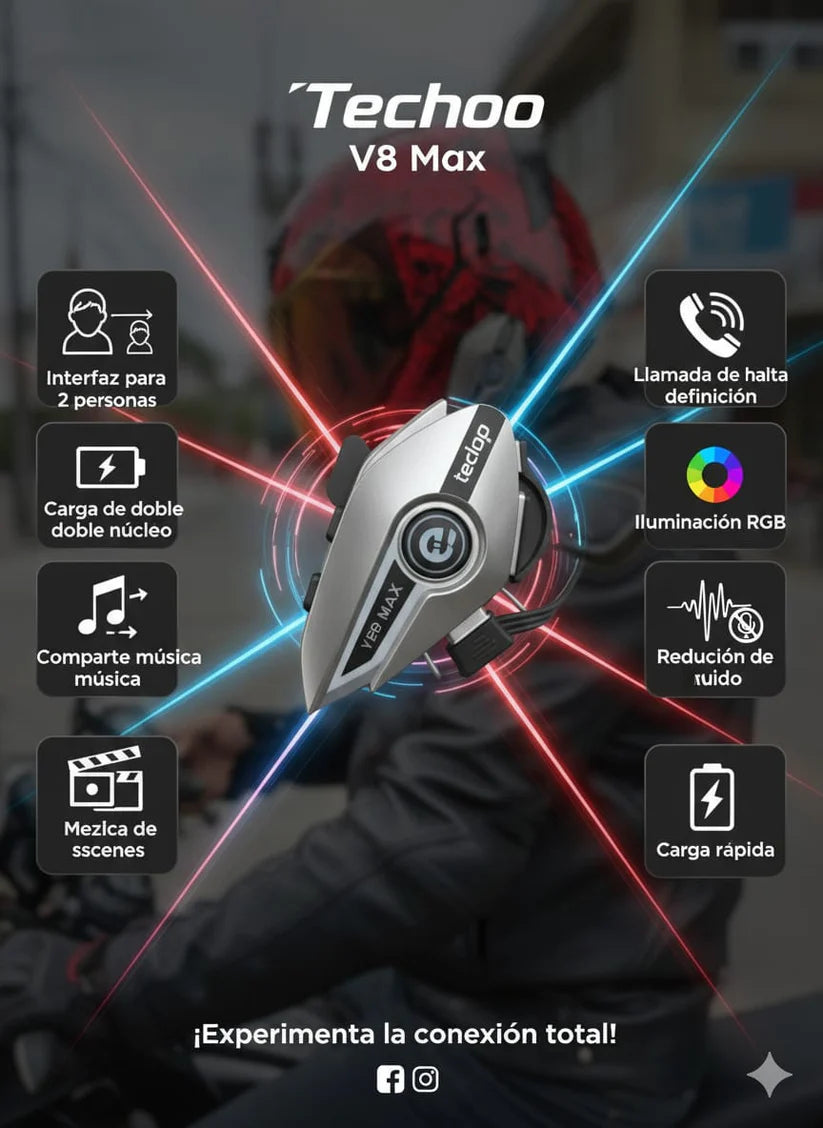 Intercomunicador Teclop Moto Y30 Max Negro/universal Rgb