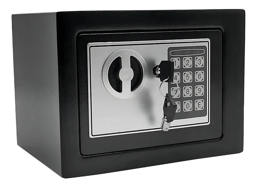 Caja Fuerte Digital De Alta Seguridad Con Código Y Llave Color Negro