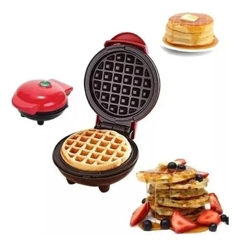 mini waflera redonda antiadherente electrica pancakes
