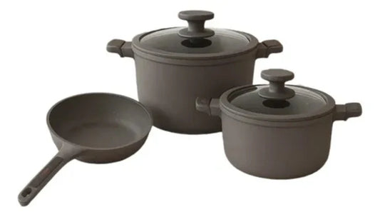 Juego De Ollas 5 Piezas En Marmol Antiadherente Renahouse