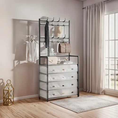 Estante Organizador Zapatos Con Perchero 5 Niveles