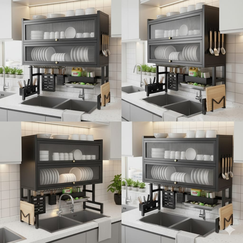 Escurridor Platos Doble Cocina Con Gabinete Zebbris