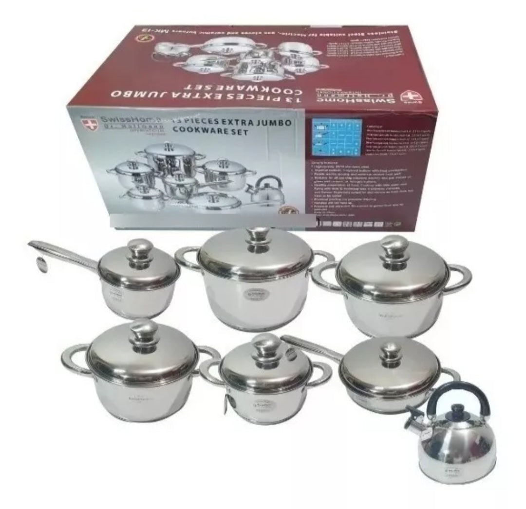 Juego De Ollas Swisshome 13PZ