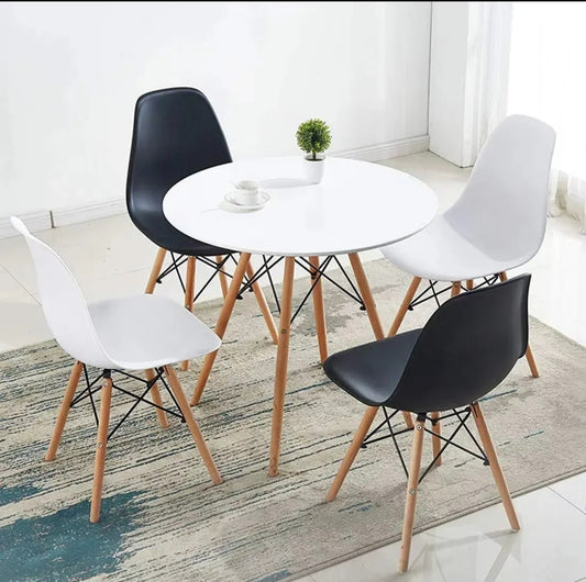 Set De Comedor Mesa Redonda +4 Sillas Eames