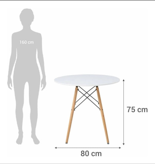 Set De Comedor Mesa Redonda +4 Sillas Eames