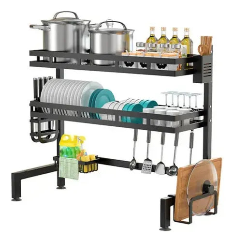 Seca Plato Acero Inoxidable 65cm Escurridor 2 Pisos