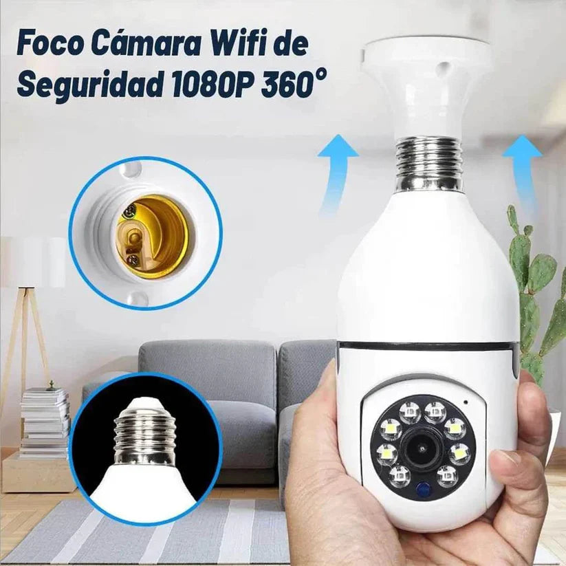 Camara Ip De Seguridad Ampolleta Motorizada 360° E27 Socket Color Blanco