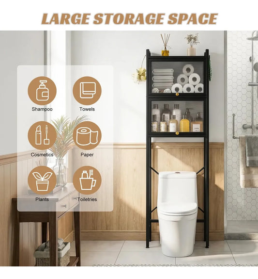 Organizador De Baño Estantería Zebbris Ahorrador De Espacio Negro