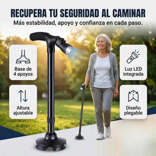 Baston Ortopedico Trusty Cane Con Linterna Luz Led Plegable