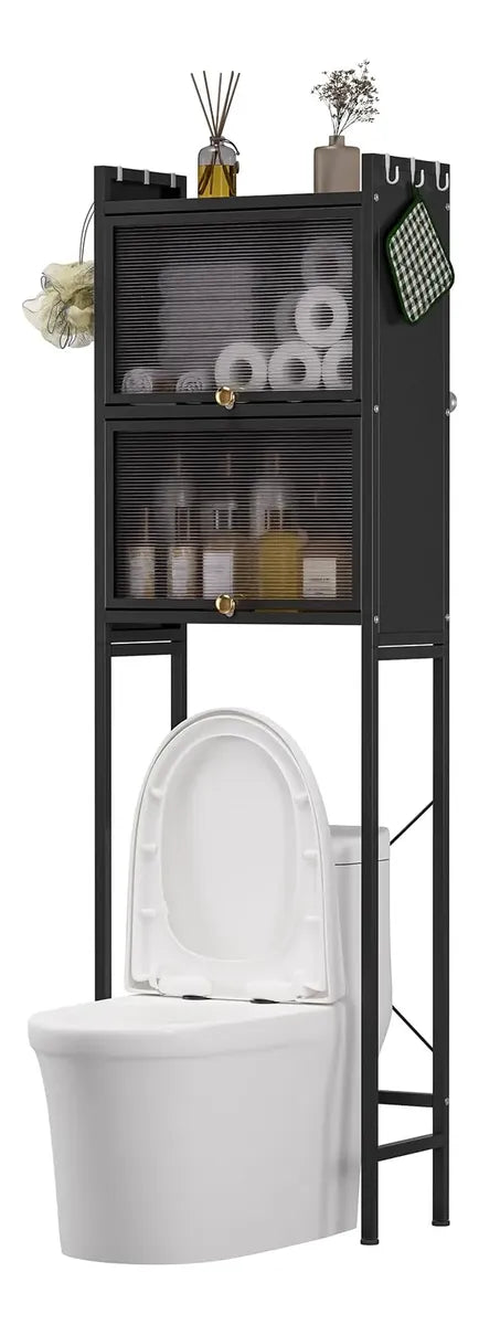 Organizador De Baño Estantería Zebbris Ahorrador De Espacio Negro