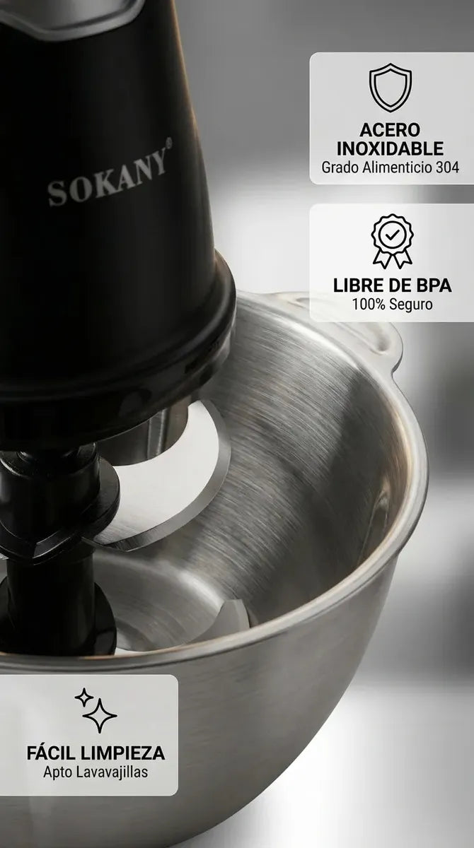 Picadora Eléctrica Sokany Sk-7020 Procesador De Alimentos Color Plateado