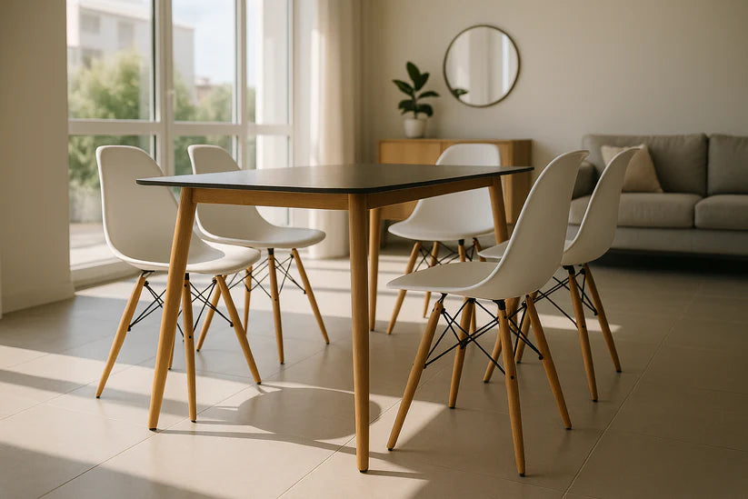 Kit de Sillas x 5 unidades tipo Eames para comedor, oficina hogar