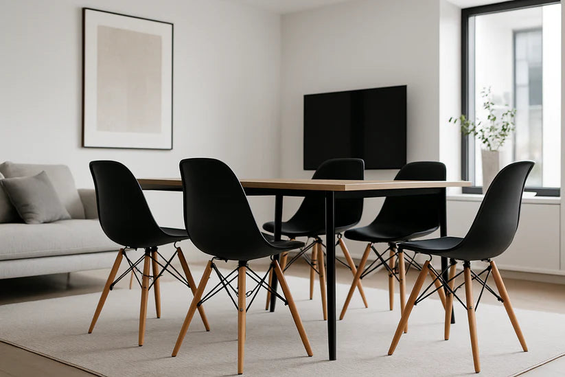 Kit de Sillas x 5 unidades tipo Eames para comedor, oficina hogar