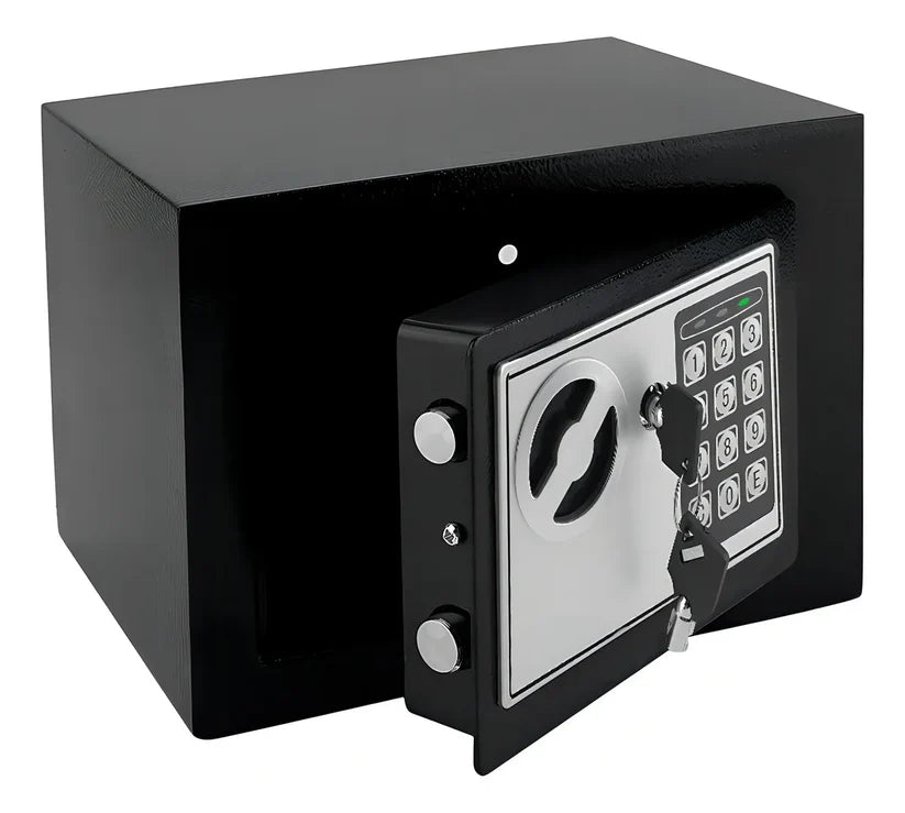 Caja Fuerte Digital De Alta Seguridad Con Código Y Llave Color Negro