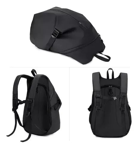 Mochila Z Impermeable Para Casco Y Casco Con Bolsa Trasera