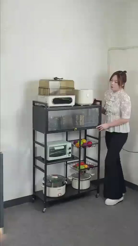 Organizador De Cocina Multiusos Premium Estante Con Puerta Metalico