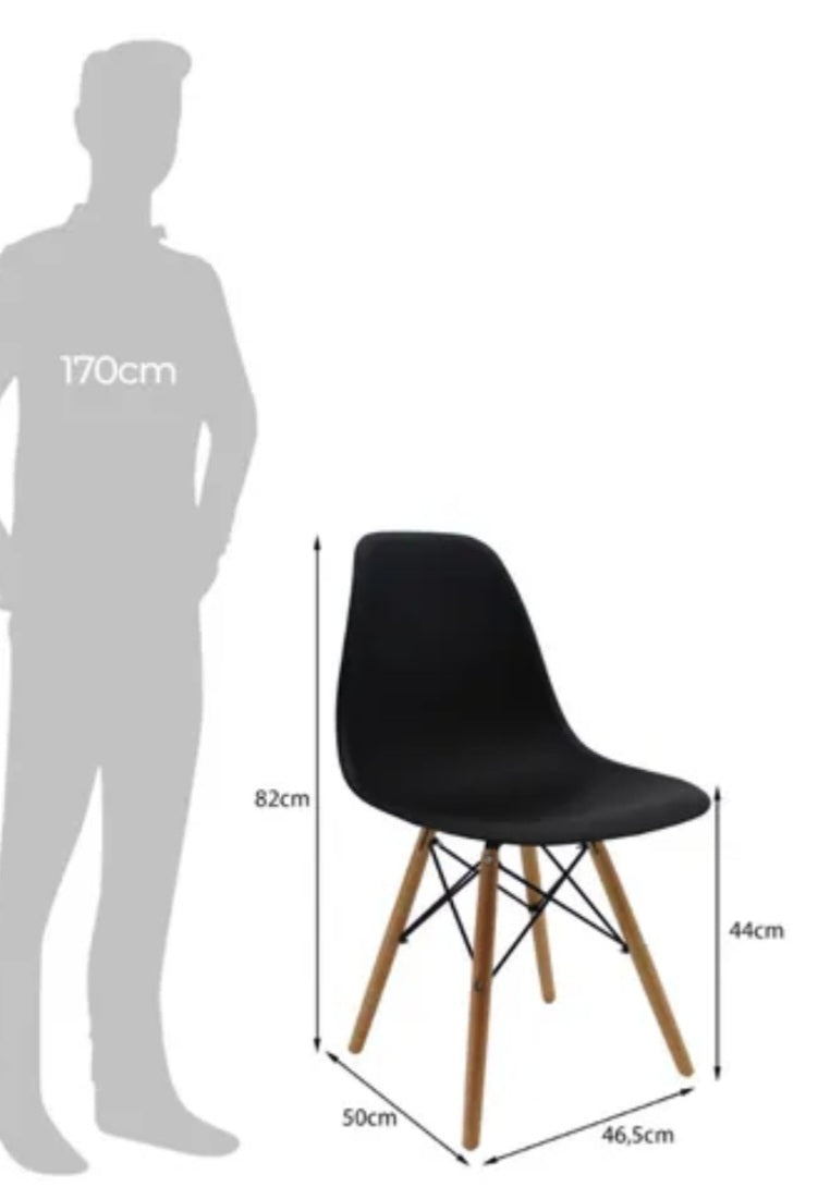 Set De Comedor Mesa Redonda +4 Sillas Eames