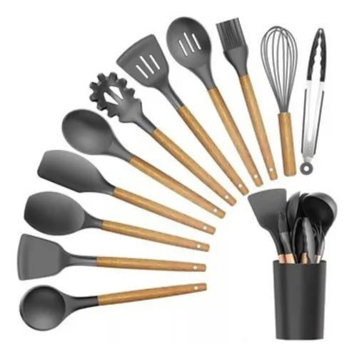 Set De 12 Utensilios Para La Cocina En Silicona
