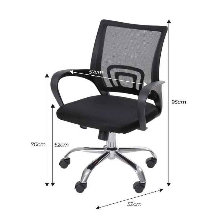 Silla Para Oficina Zebbris Escritorio Ergonómica Color Negro Material Del Tapizado Mesh