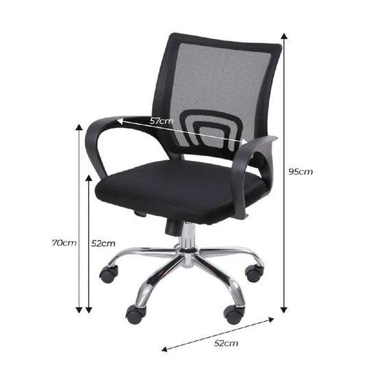 Silla Para Oficina Zebbris Escritorio Ergonómica Color Negro Material Del Tapizado Mesh