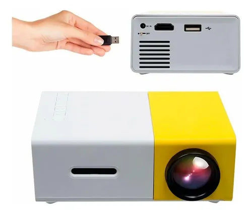 Mini proyector LED portátil Full HD 600 lúmenes Usb Av Yg300
